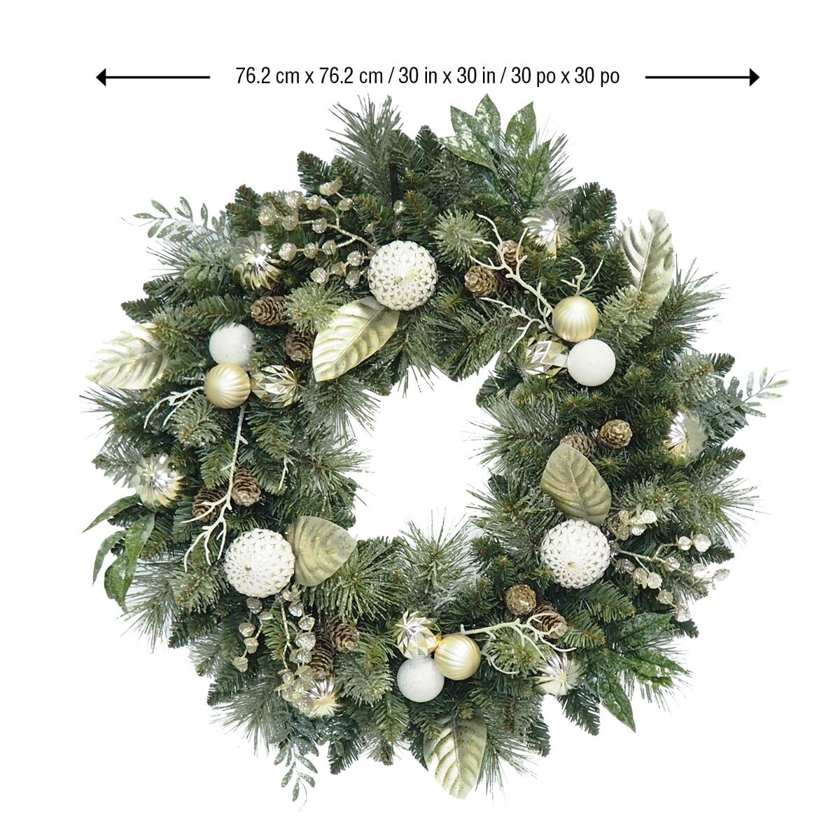 Buy 30in Wreath in Silver Dimensions Image at Costco.co.uk