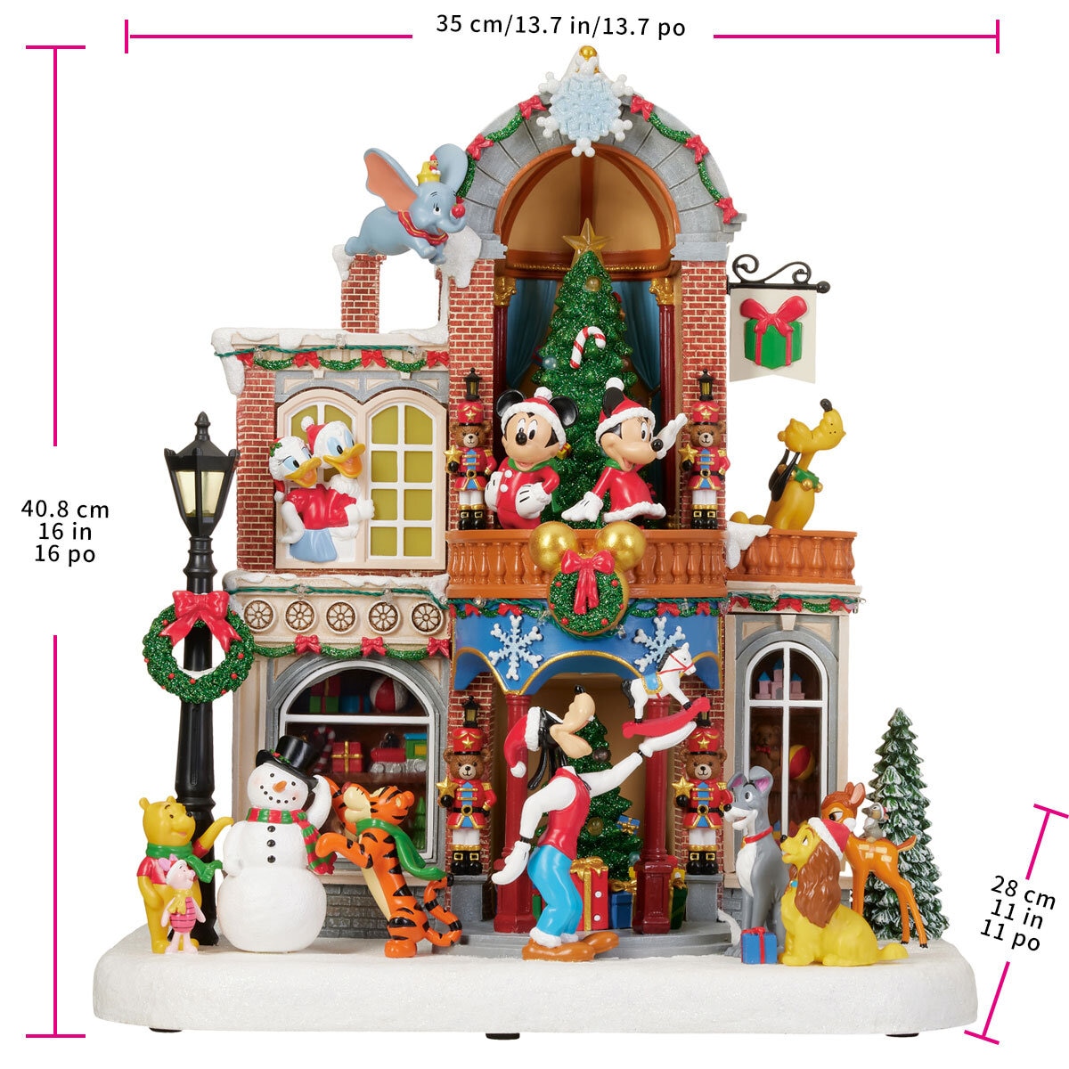 1.25ft (38cm) Disney Animated Holiday Toy Shop with Lights and Music