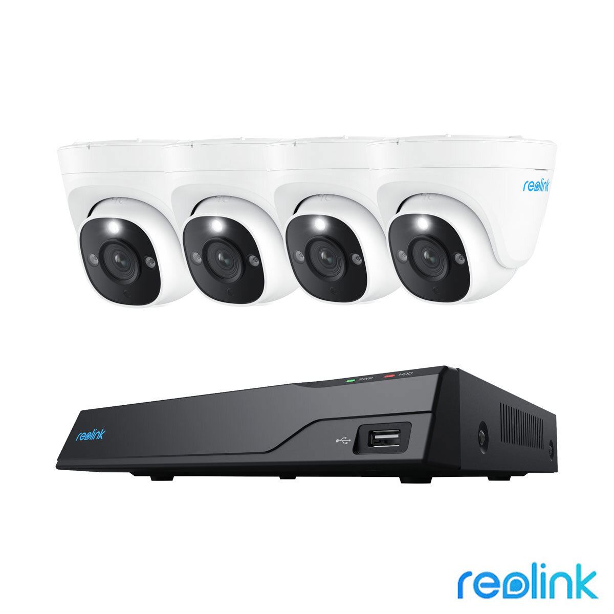 Reolink 8MP 8 Channel NVR Security Camera System with 4 x Dome Cameras and Spotlight