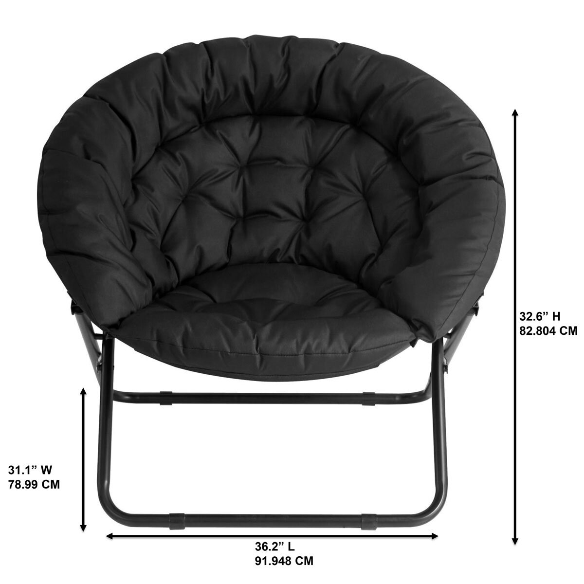 Idea Nuova Oversized Saucer Folding Chair Measurements