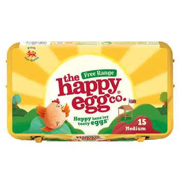 Happy Egg Medium Free Range Eggs, 15 Pack