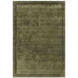 Asiatic Rise border rug in olive green
