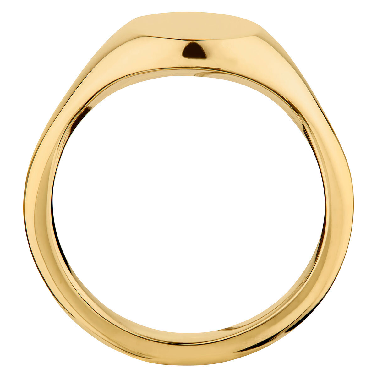 Oval Signet Ring, 18ct Yellow Gold - Size P | Costco UK