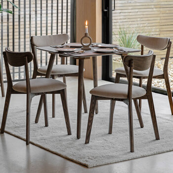 Gallery Hatfield Smoked Square Dining Table, Seats 4