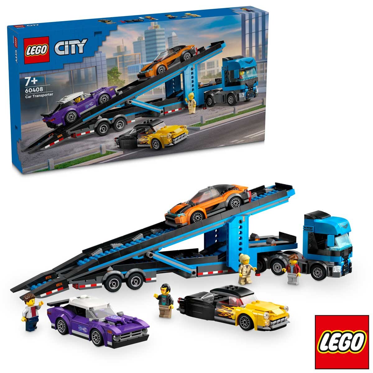 LEGO City Car Transporter Truck with Sports Car Model 6