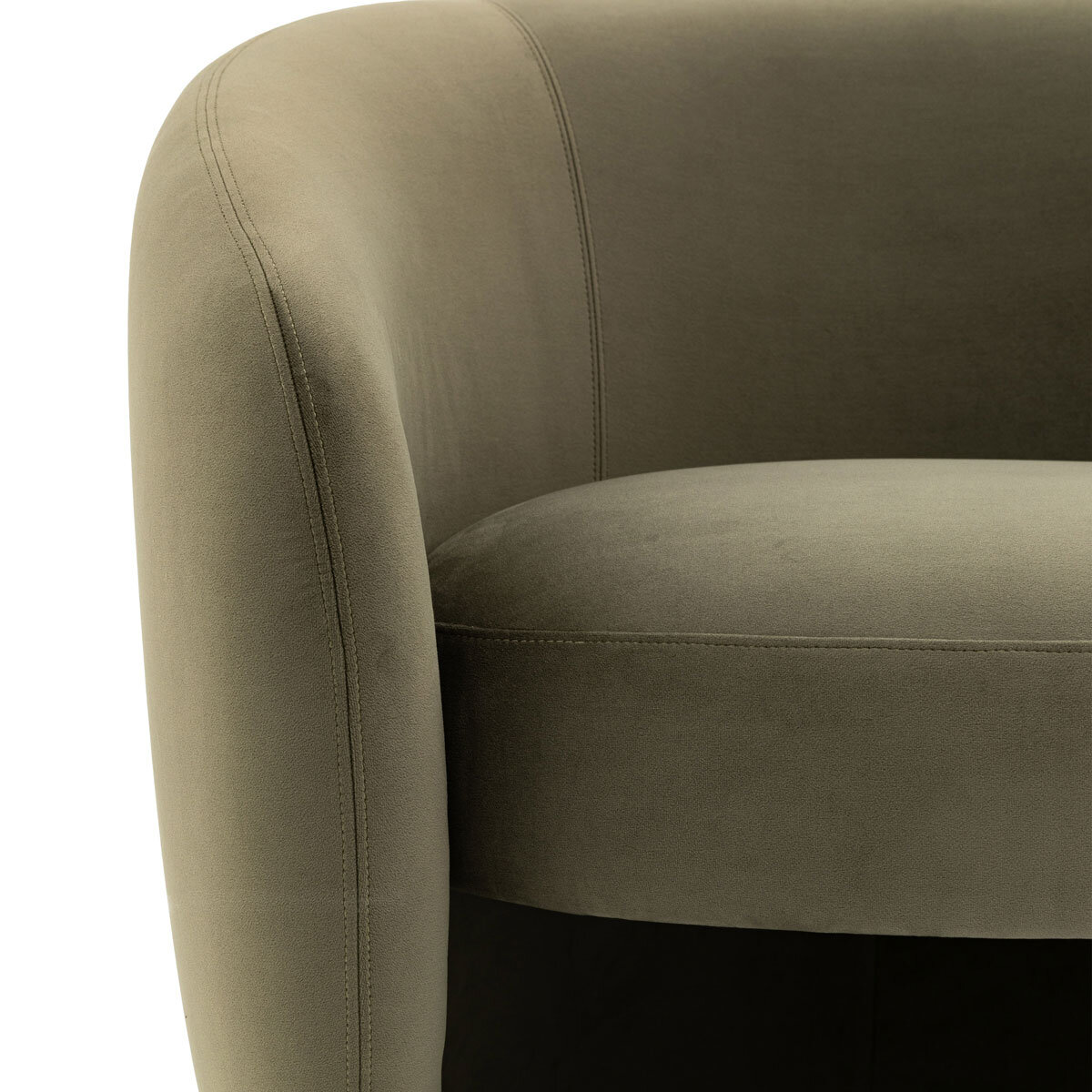 Gallery Curvo Green Fabric Armchair