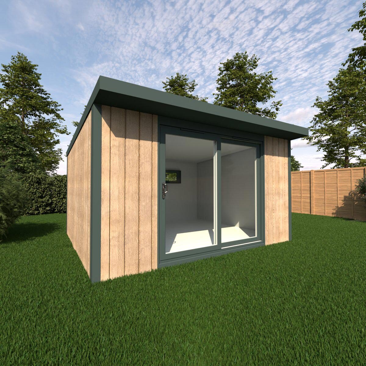 Installed Green Retreats Basebox Garden Room 4.2m x 3.6m