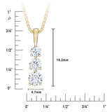 1.00ctw Round Brilliant Cut 3 Stone Diamond Pendant, 14ct Yellow Gold