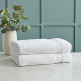 Grandeur 100% Hygro Cotton Bath Sheets, Pack of 2 in White