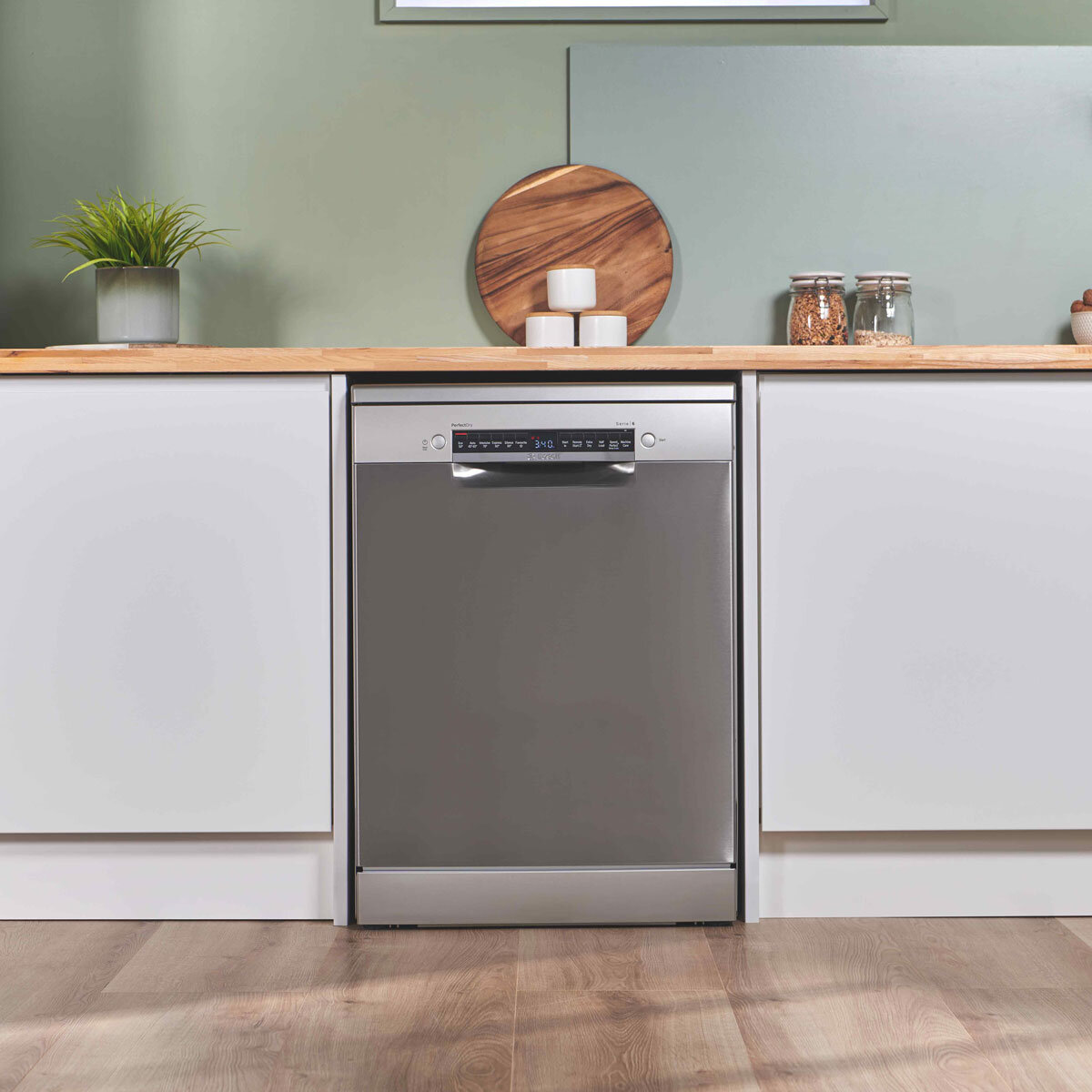 Bosch Series 6 SMS6ZCI10G Freestanding Dishwasher, B Rated in Silver