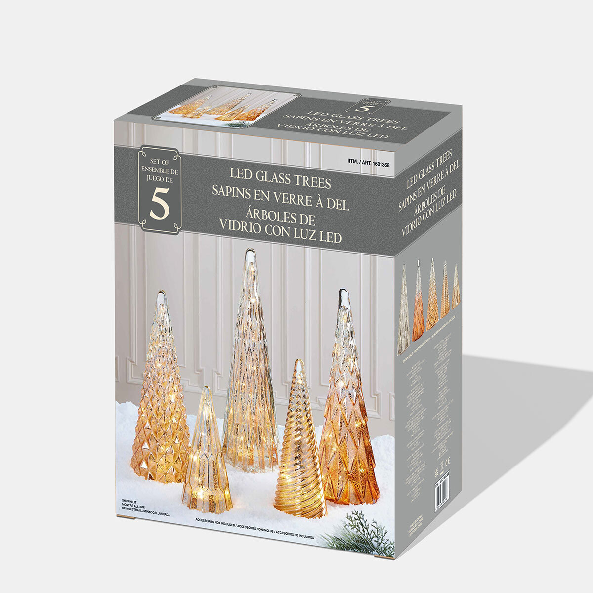 Buy Glass Trees 5 Pack Gold Box Image at Costco.co.uk