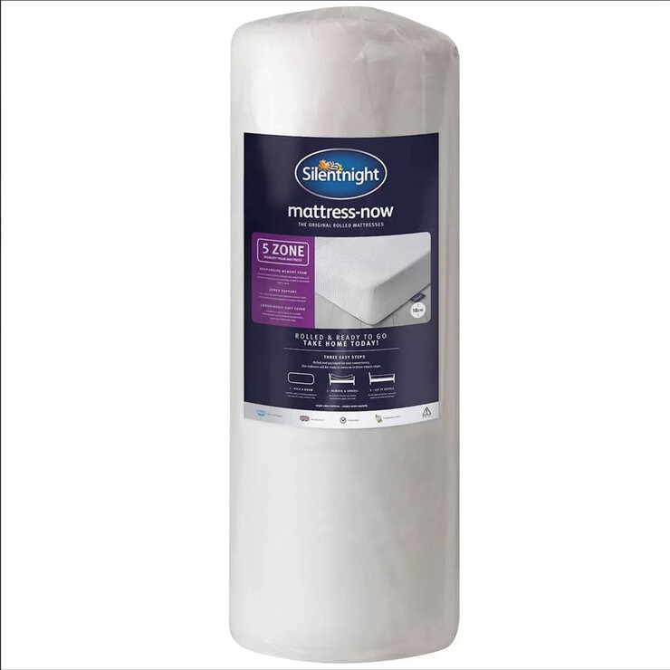 SilentnightNow5ZoneRolledMemoryFoamMattressin3Sizes SilentnightNow5ZoneRolledMemoryFoamMattressin3Sizes