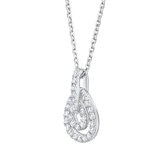 0.50ctw Round Brilliant Cut Diamond Drop Pendant, 14ct White Gold