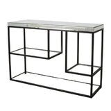 Gallery Cheshire Black Console Table with Mirrored Top