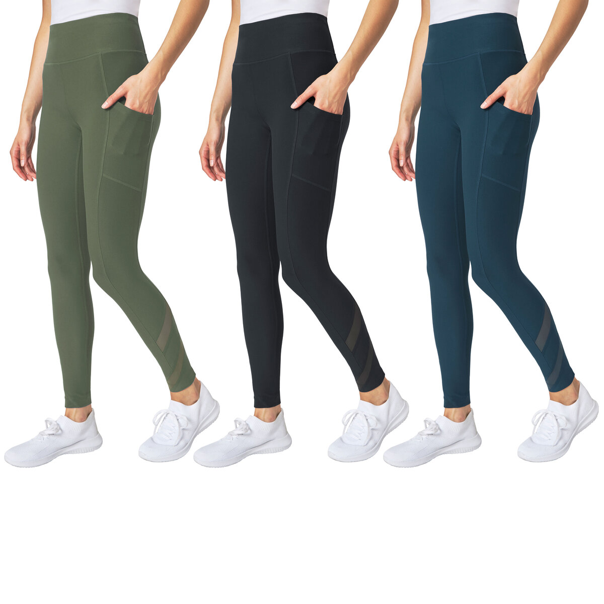 Mondetta Ladies' Active Pant with Ruching (M, Green  