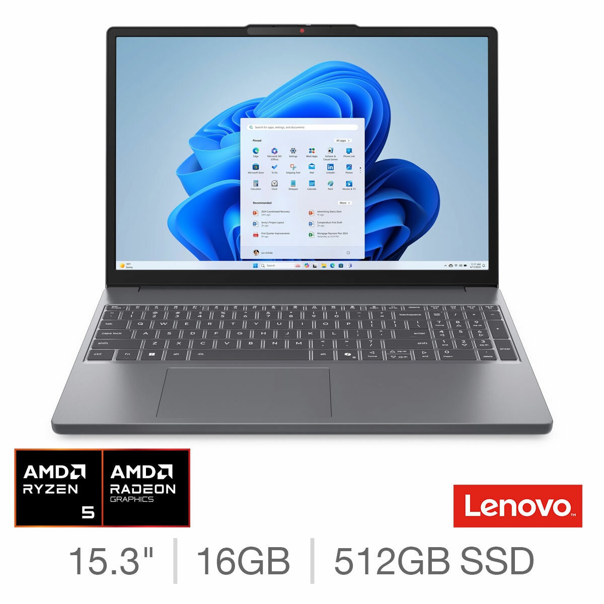 Lenovo IdeaPad Slim 3, AMD Ryzen 5, 16GB RAM, 512GB SSD, 15.3 Inch Laptop, 83K7009RUK Lenovo IdeaPad Slim 3, AMD Ryzen 5, 16GB RAM, 512GB SSD, 15.3 Inch Laptop, 83K7009RUK