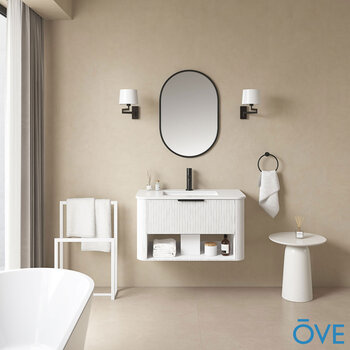 Ove Bella 900mm Wide Wall Mounted Vanity in Matte White