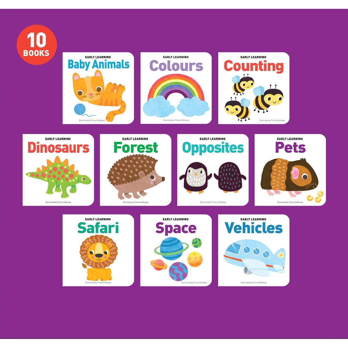 Carry Along x10 Board Books: Early Learning