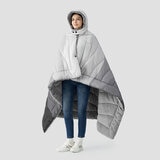 Weatherproof vintage outdoor blanket with detachable hood in Grey