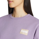 Puma Ladies Patched Up Crewneck in Taupe