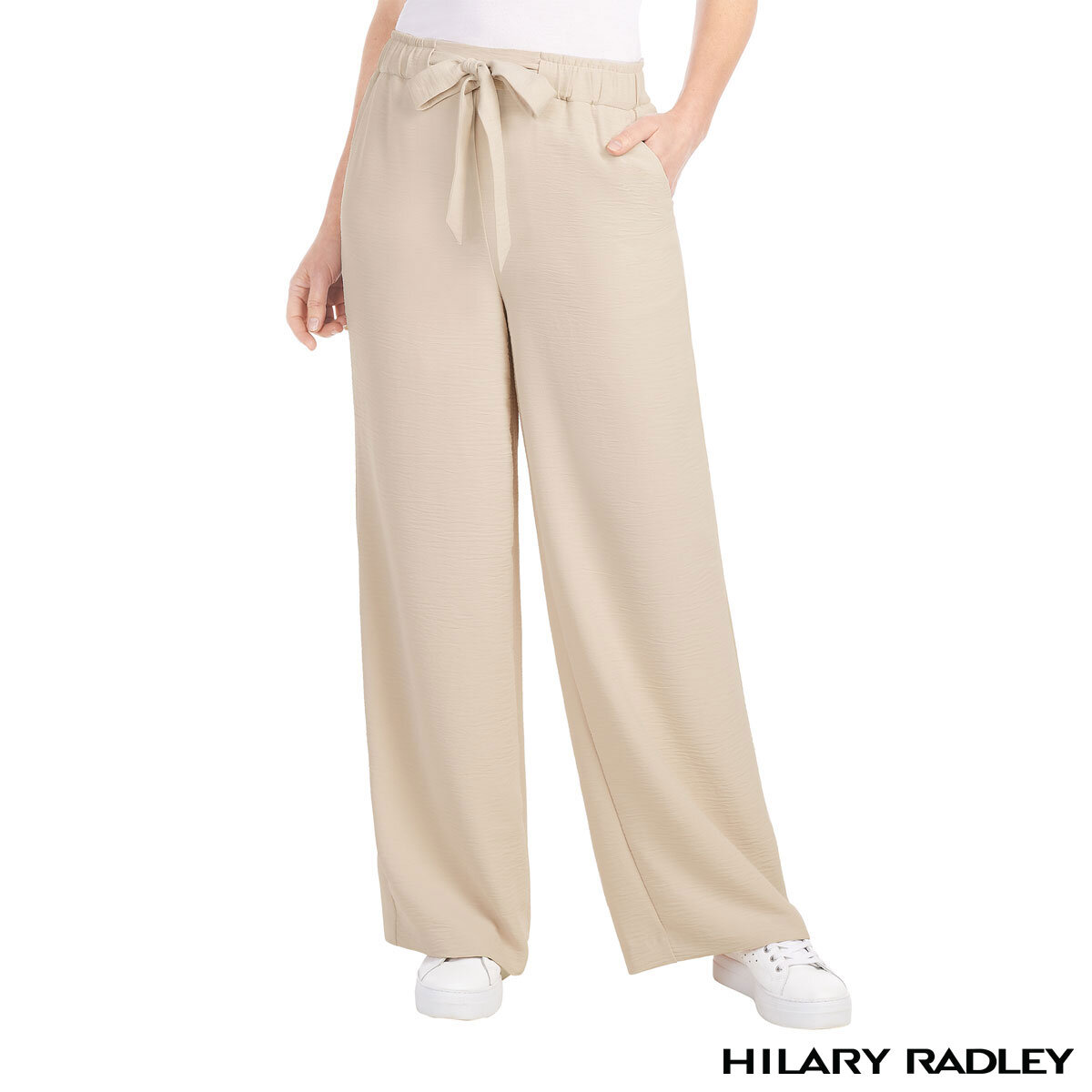 Hilary Radley Ladies Wide Leg Trousers in Oatmeal