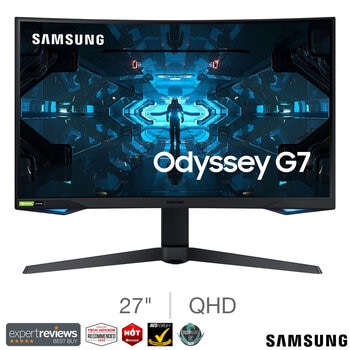 Samsung Odyssey G75T 27 Inch QHD 240Hz VA Curved Gaming Monitor, LC27G75TQSPXXU