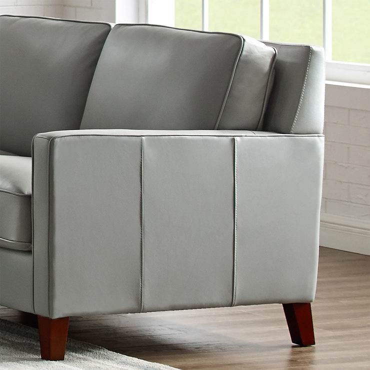 West Park 3 Seater Light Grey Leather Sofa Costco UK