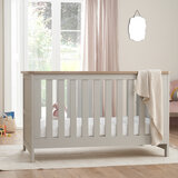 Tutti Bambini Verona Cot Bed with Sprung Mattress, Grey & Oak Finish