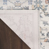 Elegant heirloom rug, tradtional design in ivory, grey  floral tones