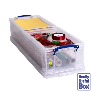 Really Useful Plastic Storage Wrap Box 22L with 2 Plain Insert Trays