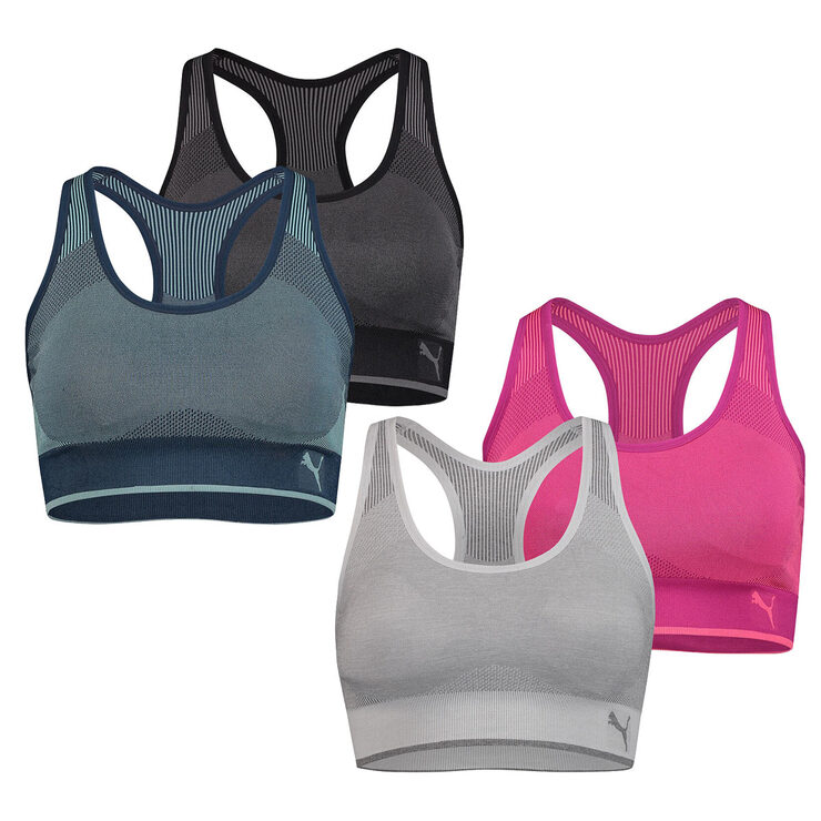 Puma Women's Performance Seamless Sports Bra, 2 Pack in 2 Colours and 4 ...
