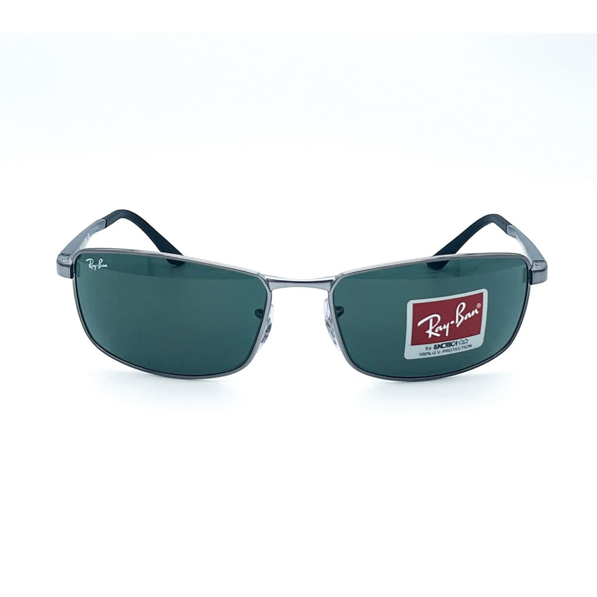 Ray-Ban Gunmetal Sunglasses with Green Lenses, RB3498 004/71