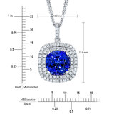 Cushion Cut Tanzanite & 0.33ctw Diamond Pendant, 18ct White Gold