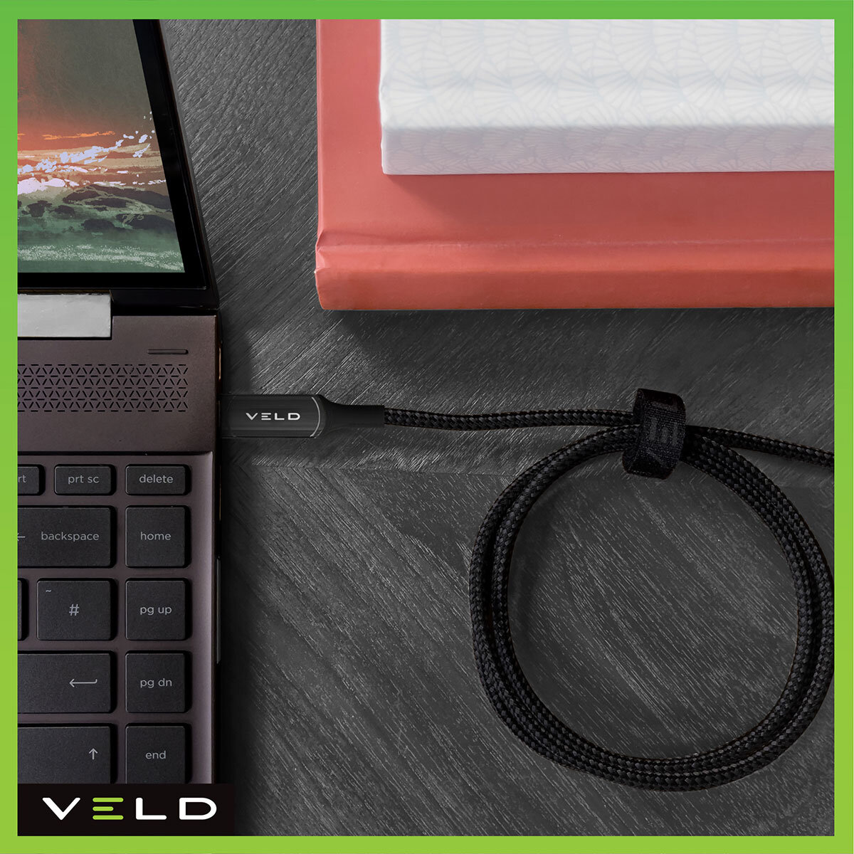 VELD Super-Fast 120W 4 Port GaN Desktop Charger with 2m Type-C 100W E-cable