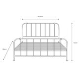 Gallery Loughton Cream Metal Bed Frame, Double