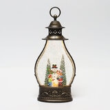 Holiday Scene Lantern In Snowman Scene cut out image