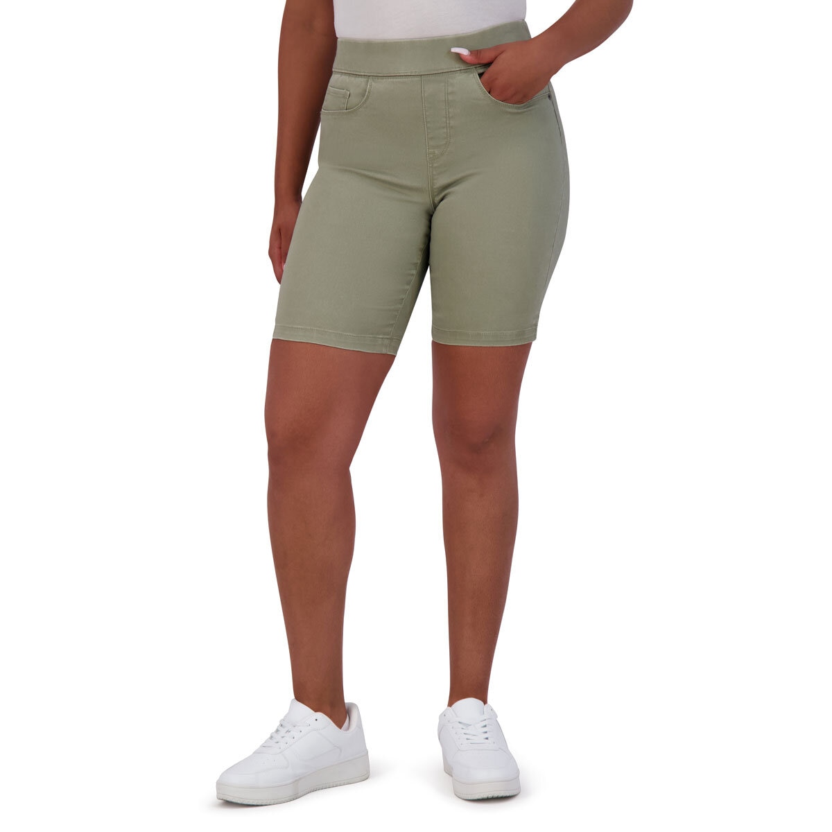 DKNY Ladies Pull On Short in Olive