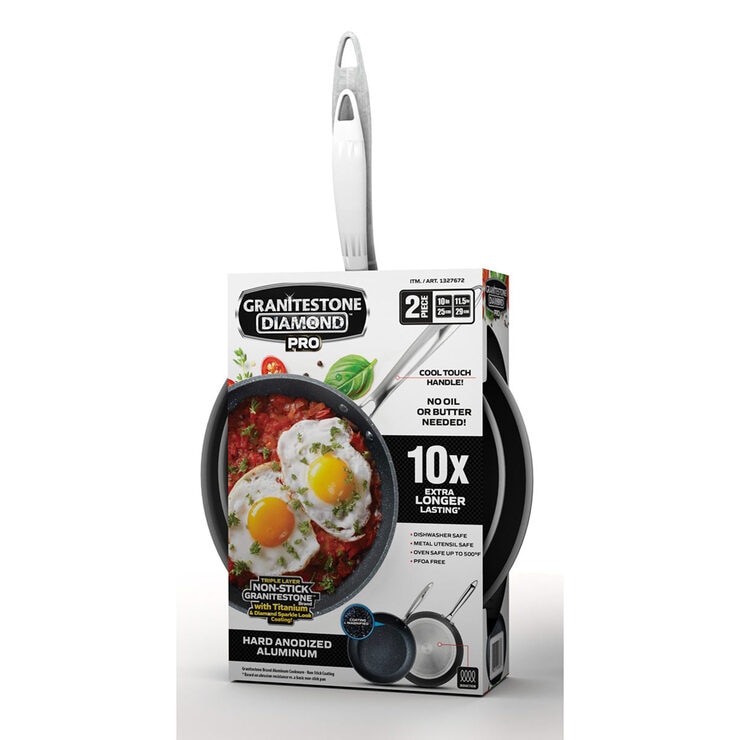 Gotham Steel Pro Granitestone Diamond Frying Pans, 2 pack Costco UK