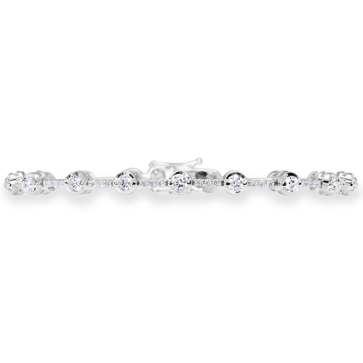 2.40ctw Round Brilliant Cut Diamond Bracelet, 18ct White Gold