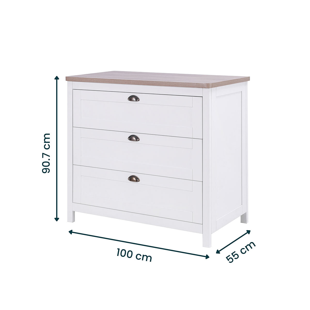 Tutti Bambini Verona Chest Changing Unit, White & Oak