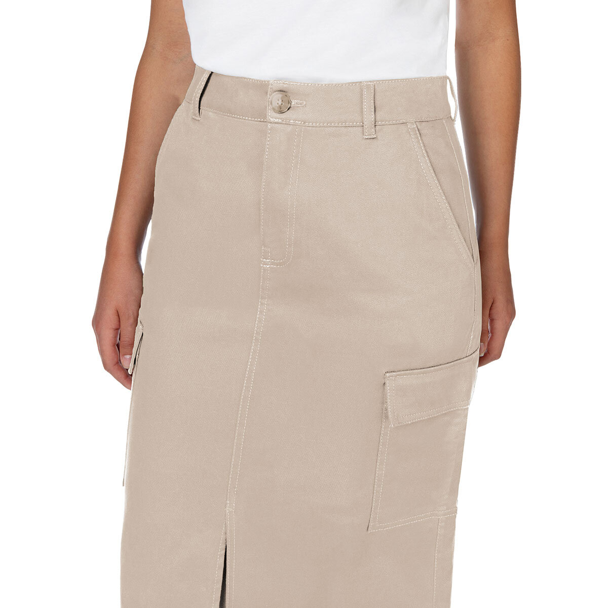 Wellworn Ladies Cargo Maxi Skirt in Sand