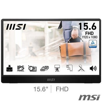 MSI MP161 E2U Full HD 60Hz IPS Portable Monitor, 9S6-3PB70H-042 MSI MP161 E2U Full HD 60Hz IPS Portable Monitor, 9S6-3PB70H-042
