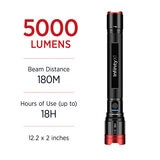 Infinity X1 Dual Power Flashlight 5000 Lumen