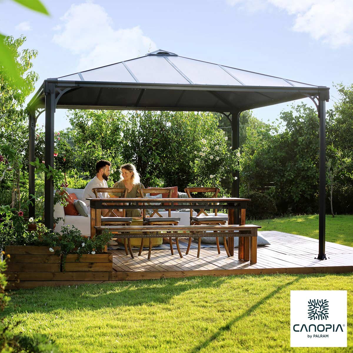 Palram Canopia Palermo 11ft 9" x 11ft 9" (3.6 x 3.6m) Gazebo