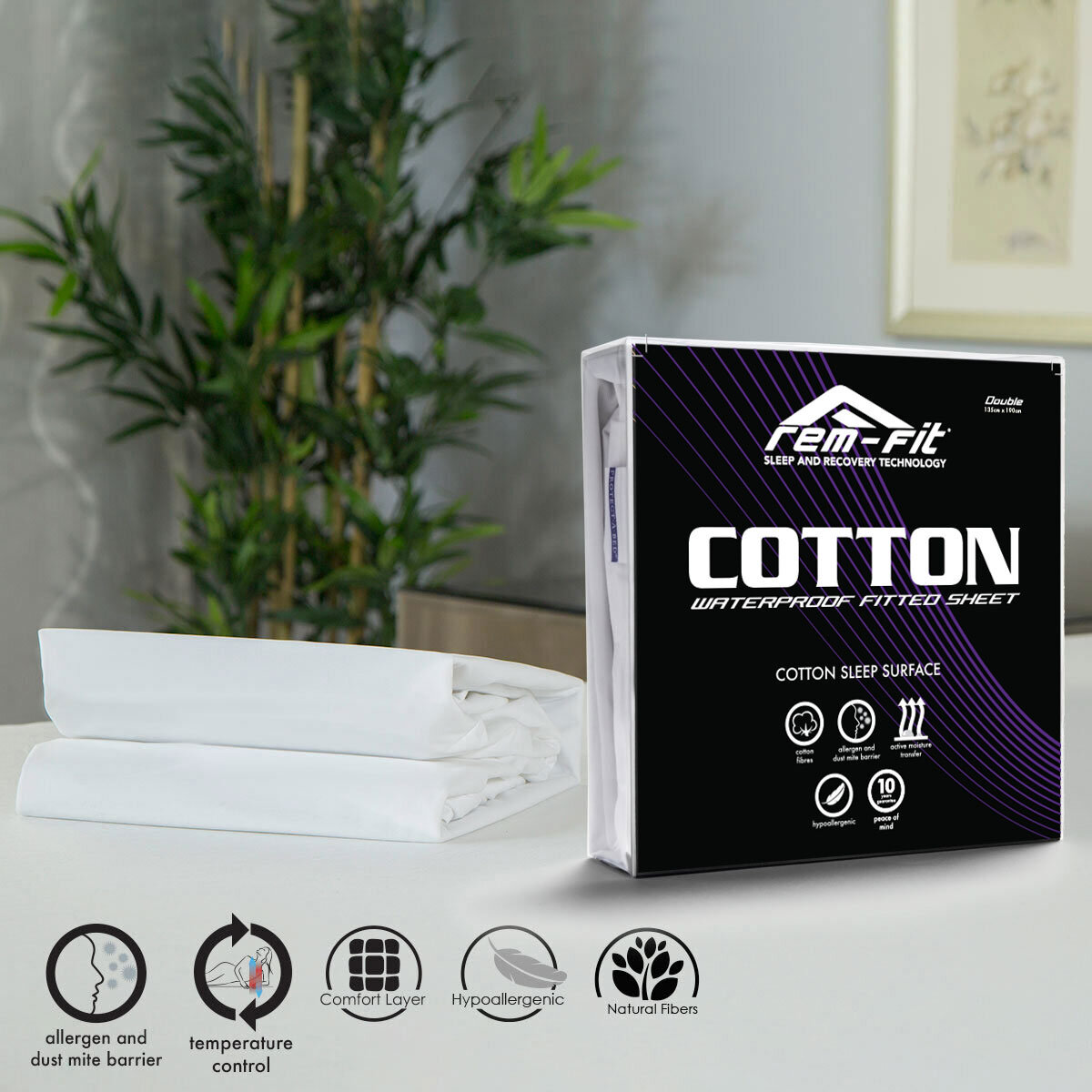 REM-Fit Cotton Mattress Protector, Super King