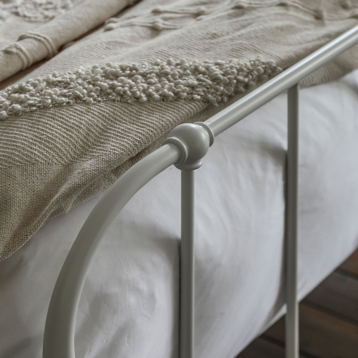 Gallery Loughton Cream Metal Bed Frame, King