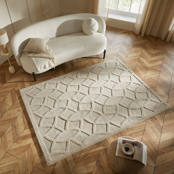 Concept Looms Priory Taupe Circles Rug in 4 Sizes Concept Looms Priory Taupe Circles Rug in 4 Sizes