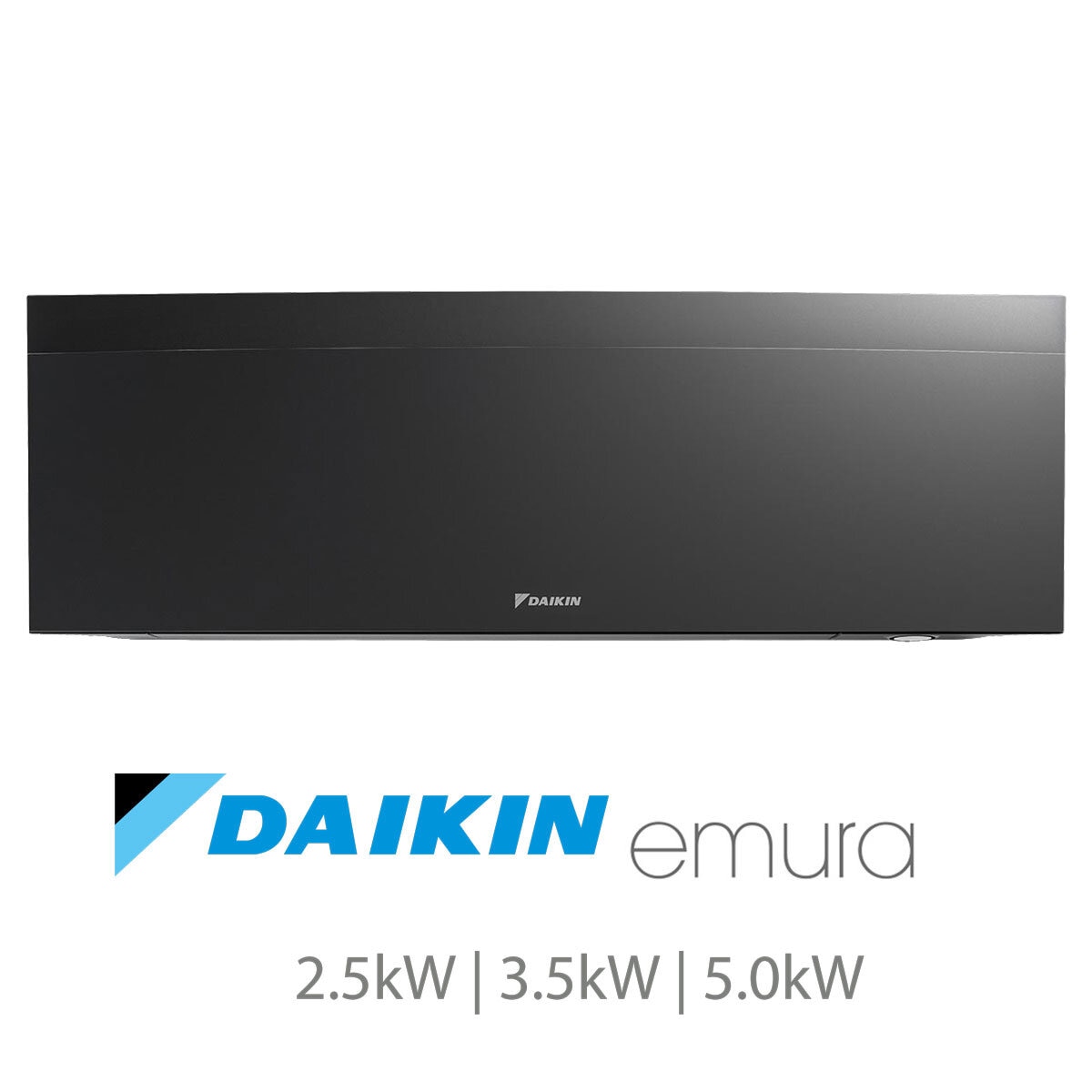 Installed Daikin Emura Single Split Air Conditioning Unit for Domestic Use in Black