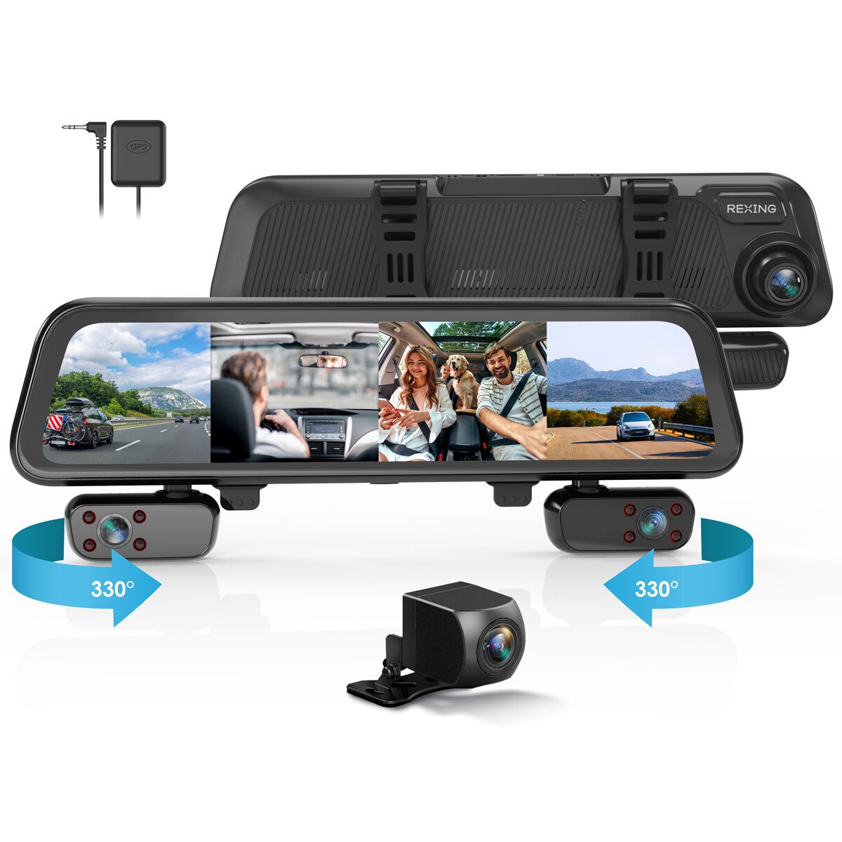 Rexing M4-CSC 4 Channel Mirror Dash Cam 12" Touch Screen at costco.co.uk