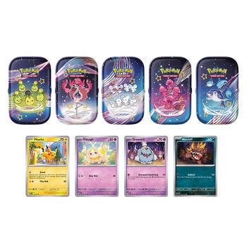 Pokémon 5 Mini Tins + 4 Promo Cards (6+ Years)